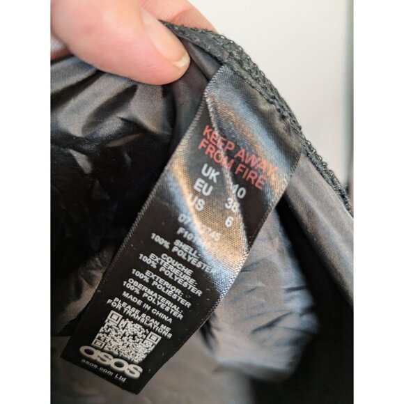 ASOS Black Hooded Lightweight Windbreaker Long Jacket With Drawstring, Size L - Picture 10 of 10